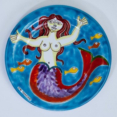Piatto Tondo artigianale sirena ceramiche de simone DS 18 cm PT18DS-19 Piatto Tondo artigianale sirena ceramiche de simone DS 18 cm PT18DS-19